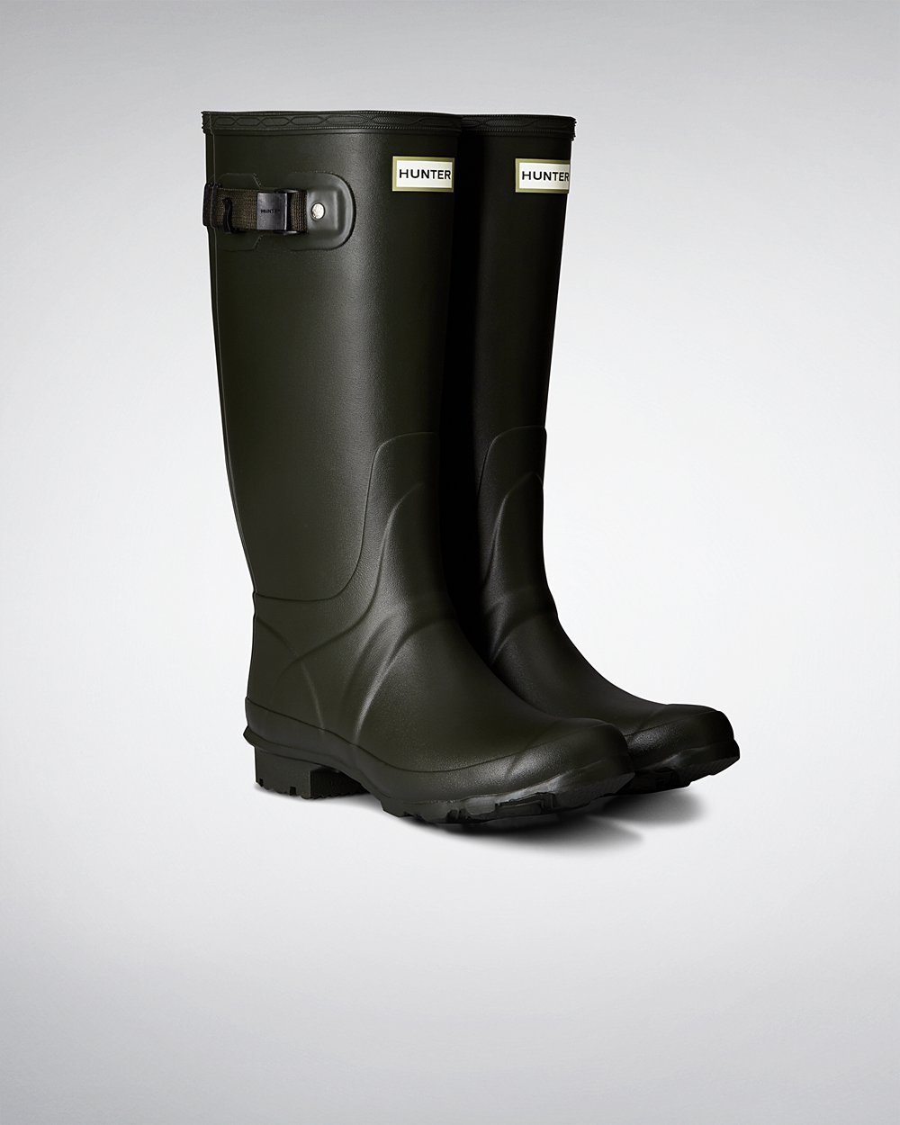 Hunter Huntress Leg Wide Fit Rain Boots - Online Shop Womens Dark Olive - NRFPBM249